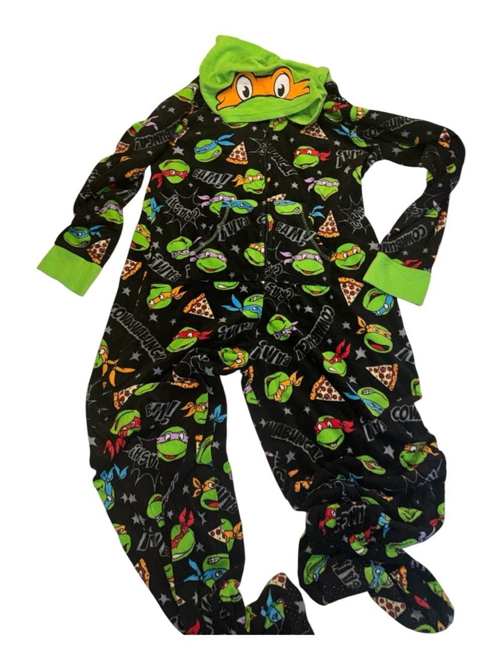 Black & Green Teenage Mutant Ninja Turtles One-Piece Footie